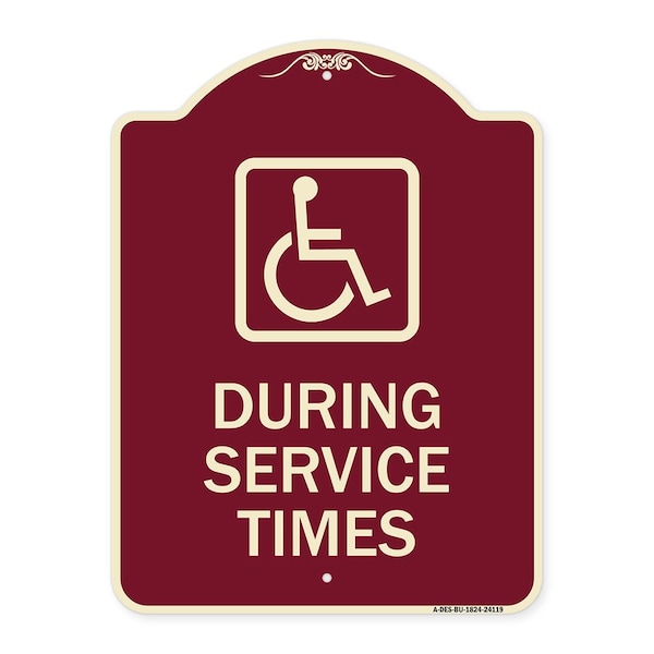 Signmission During Service Times With Graphic Heavy-Gauge Aluminum Architectural Sign, 24" x 18", BU-1824-24119 A-DES-BU-1824-24119 - main